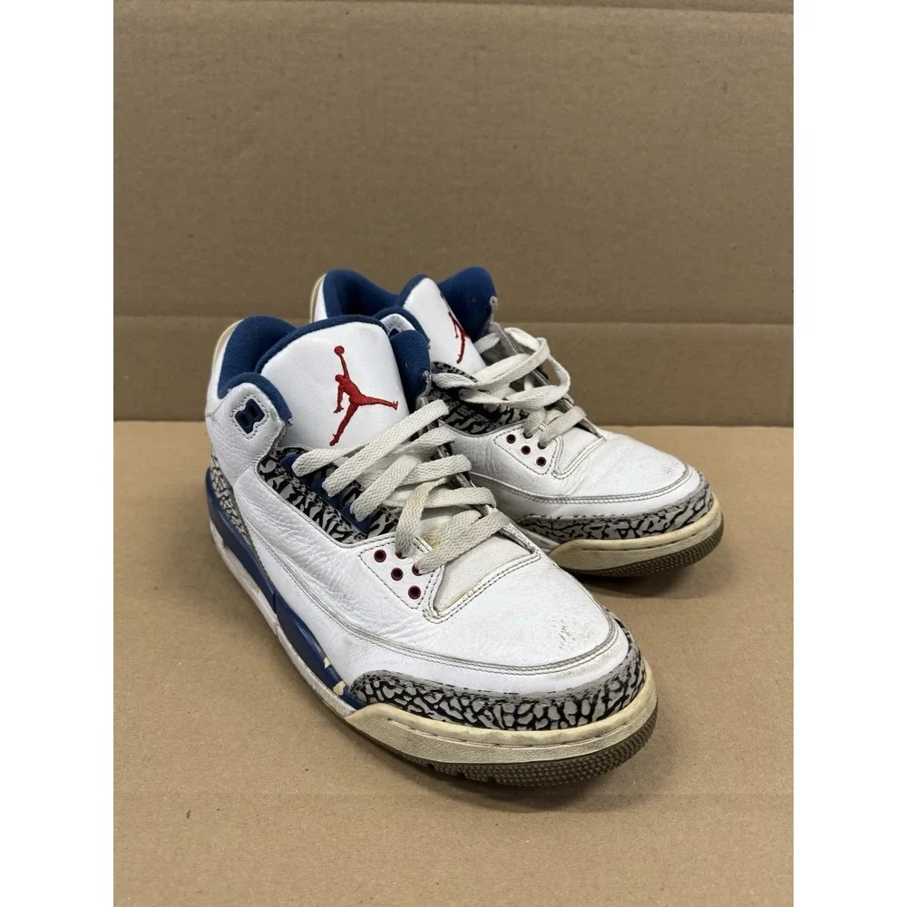 Air Jordan 3 Retro 2011 True Blue‎ Size 9.5 136064-104 OG White Cement Used